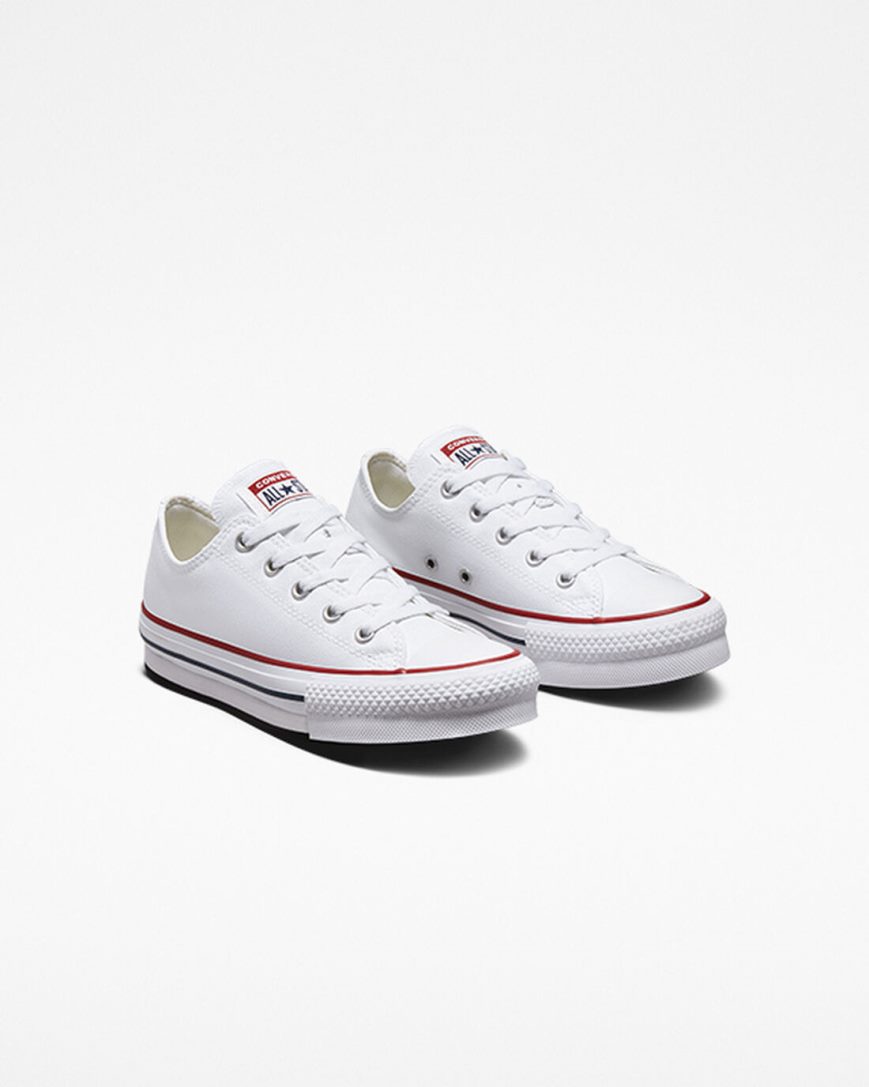 Sapatos Plataforma Converse Chuck Taylor All Star Lift Cano Baixo Menina Branco Vermelhas Escuro Azul Marinho | PT Z0P0738